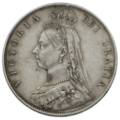 1891 Silver Half Crown Coin Queen Victoria Milled