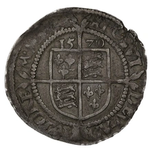 1570 Silver Sixpence Coin Elizabeth I Castle