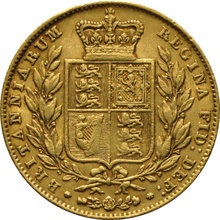 1846 Gold Sovereign - Victoria Young Head Shield Back - London