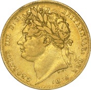 1821 Gold Sovereign Coin George IV Laureate Head NGC VF DETAILS Scratched