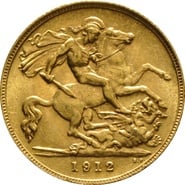 1912 Gold Half Sovereign George V London
