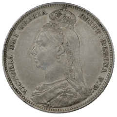1892 Silver Shilling Coin Queen Victoria Silver Milled Silver Shilling