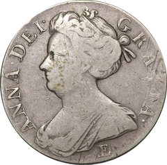 1708 Silver Crown Coin Queen Anne Fine