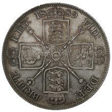 1889 Double Florin Silver Coin Queen Victoria