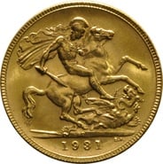 1931 Gold Sovereign Coin George V Perth