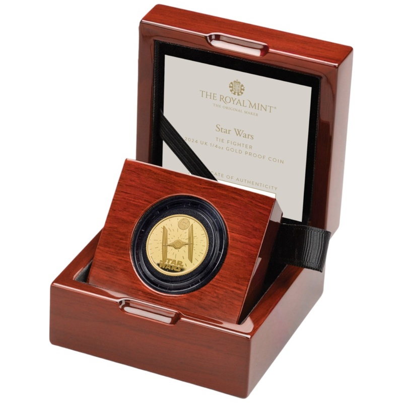 2024 1/4oz TIE Fighter Star Wars Proof Gold Coin Boxed