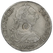 1783 George III Silver Countermarked Dollar Mexico