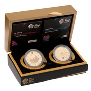 London 2012 Olympic Paralympic Gold Proof £5 two Crown set Boxed