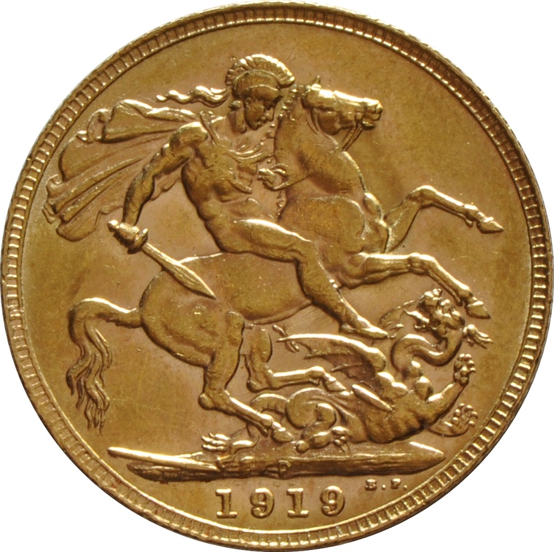 1919 Gold Sovereign Coin George V Perth