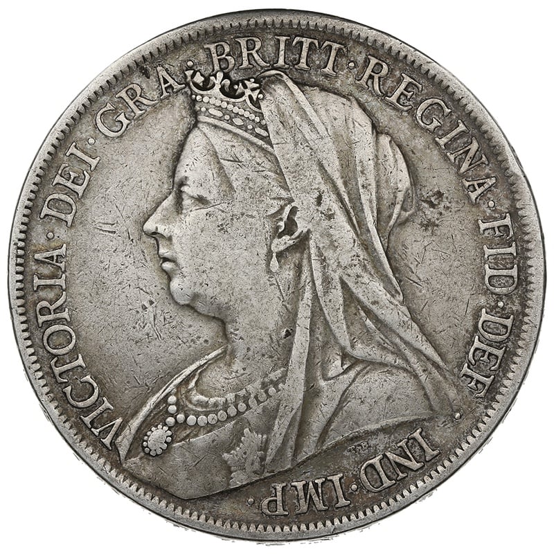 1900 Silver Crown Coin Queen Victoria 