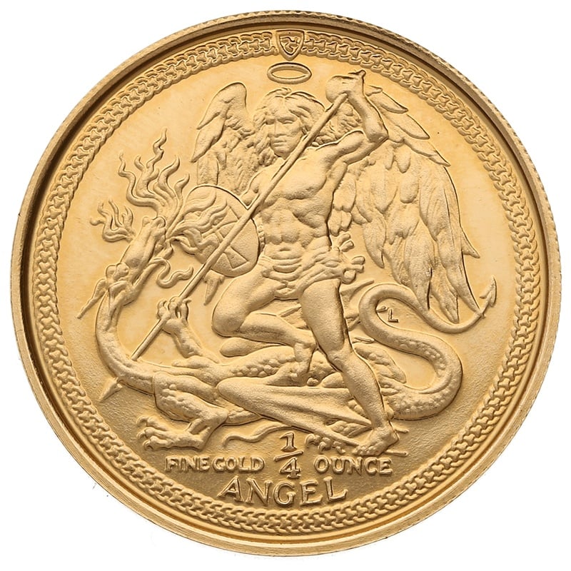 1986 Isle of Man Angel Gold Coin 1/4oz