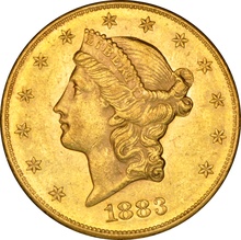 1883 $20 Gold Coin Double Eagle Liberty Head San Francisco