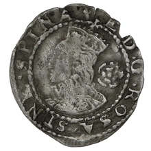 1573 Silver Three Farthings Coin Elizabeth I Acorn