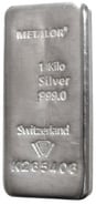 Second Hand 1kg Silver Bar Metalor
