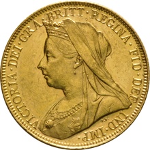 1900 Gold Sovereign Coin Queen Victoria Old Head Melbourne