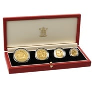 1992 Solomon Islands 50th Anniversary Battle of Coral Sea 4 Coin Gold Proof Set Boxed