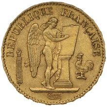 1886 French 20 Francs Gold Coin Guardian Angel A