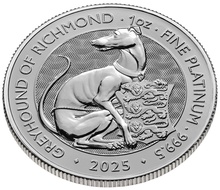 2025 Greyhound of Richmond - Tudor Beasts 1oz Platinum Coin