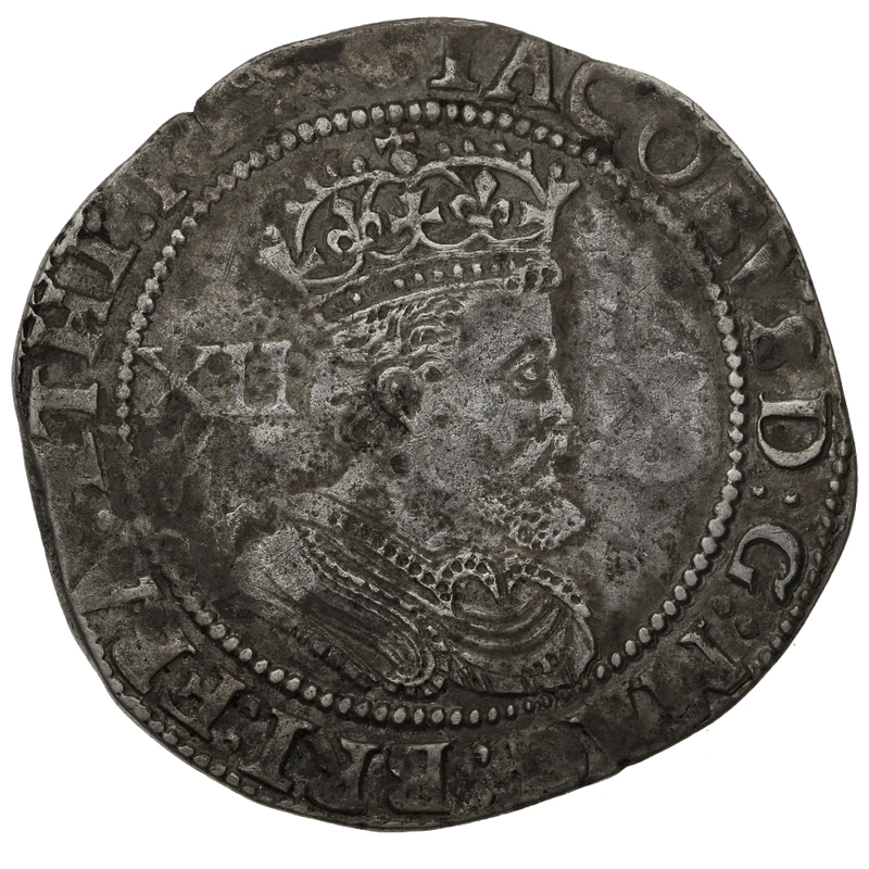 Silver Shilling Coin James I Hammered mm Thistle