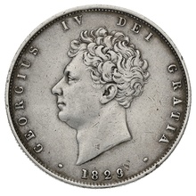 1829 Silver Half Crown Coin George IV