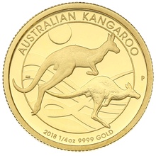 2018 1/4oz Australian Kangaroo Gold Nugget Coin Boxed