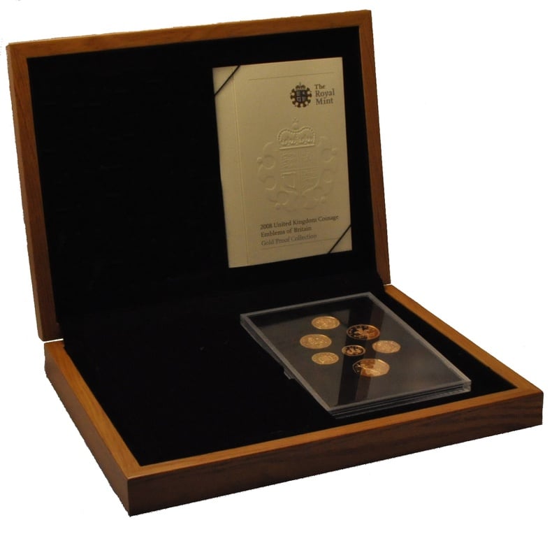 2008 UK Coinage Emblems Gold Proof Collection Boxed