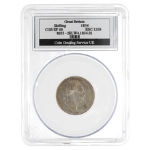 1834 Silver Shilling Coin CGS EF60