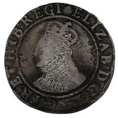 1584-1586 Silver Shilling Coin Queen Elizabeth I Hammered Escallop