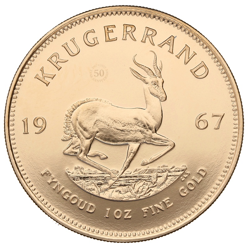 1967 Krugerrand Gold Coin 1oz 50th Anniversary Mint Mark