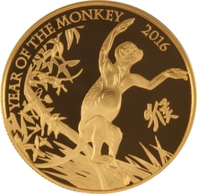 2016 Proof Year of the Monkey Gold Coin 1oz Royal Mint Lunar Series Boxed