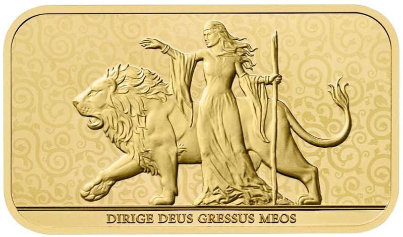 1oz Gold Bar Una and the Lion Minted
