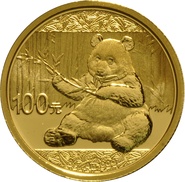 2017 8 gram Gold Chinese Panda Coin-100 Yuan