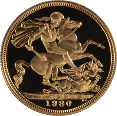 1980 Proof Gold Sovereign Coin Elizabeth II Decimal Head