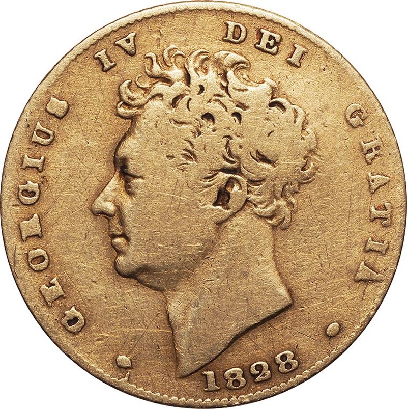 1828 Gold Half Sovereign George IV
