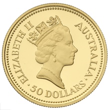 1987 Proof 1/2oz Australian Kangaroo Gold Nugget Coin