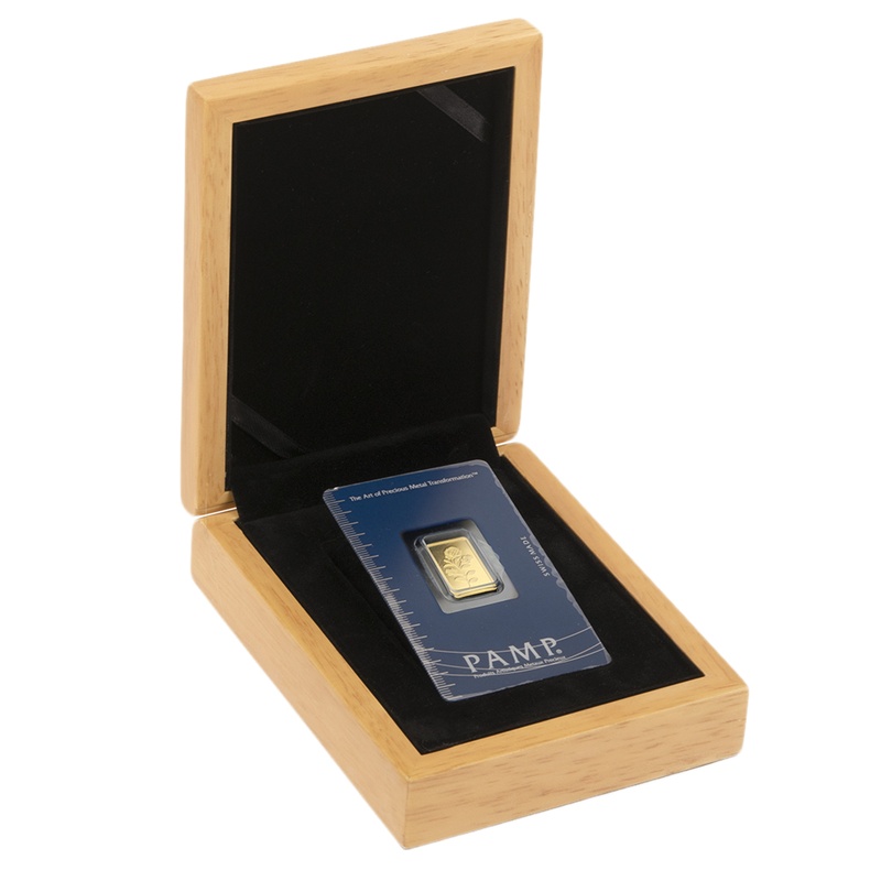 2.5g Gold Bar PAMP Rosa Minted Gift Boxed