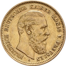 German 10 Mark Gold Coin Friedrich III 1888
