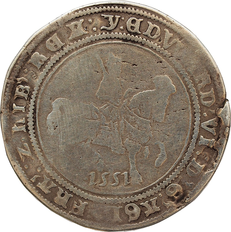 1551 Silver Half Crown Coin Edward VI