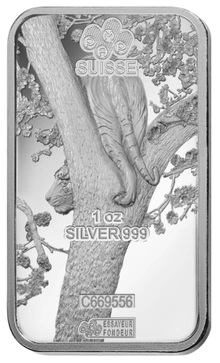 1oz Silver Bar 2022 Year of the Tiger PAMP