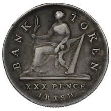 1808 Irish George III Silver Thirty Pence Bank Token