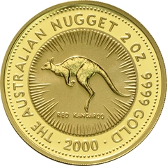 2000 2oz Australian Kangaroo Gold Nugget Coin