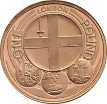 2010 Proof Gold £1 Pound Coin London Boxed