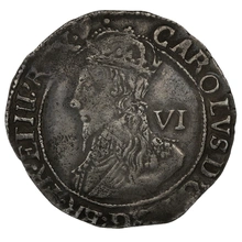 1633-1634 Silver Sixpence Coin Charles I Hammered Portcullis