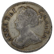 1709 Silver Shilling Coin Queen Anne