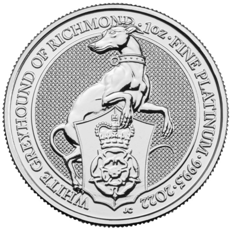 2022 1oz White Greyhound of Richmond Platinum Coin Queen's Beasts