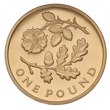 2013 Proof Gold £1 Pound Coin England Floral