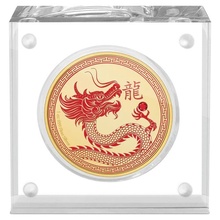 2024 Lunar Year of the Dragon 1oz Gilded Silver Coin Boxed