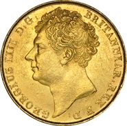 1823 £2 Coin Gold Double Sovereign George IV NGC AU58