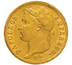 1811 French 20 Francs Gold Coin Napoleon I Laureate Head W