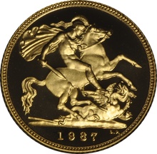 1987 Proof Gold Half Sovereign Elizabeth II Third Head